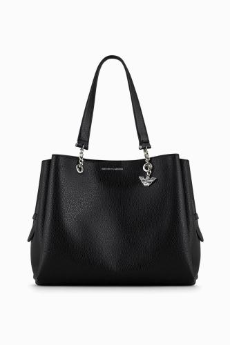 Emporio Armani γυναικεία τσάντα shopper μονόχρωμη με contrast σταμπωτό λογότυπο και αποσπώμενο mini bag - Y3D158YFN6E Μαύρο ONE SIZE